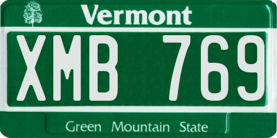 VT license plate XMB769