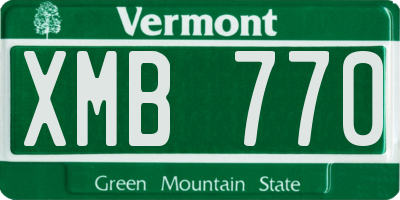 VT license plate XMB770
