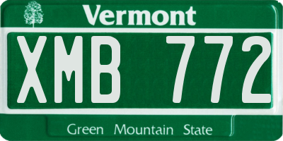 VT license plate XMB772