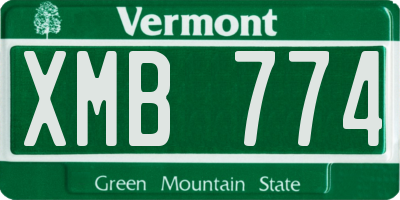 VT license plate XMB774