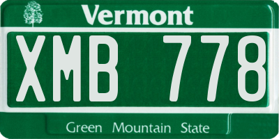 VT license plate XMB778