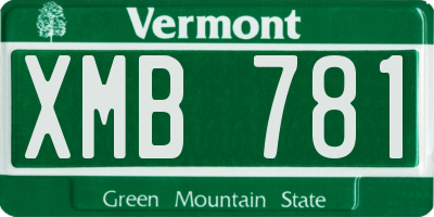 VT license plate XMB781