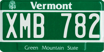 VT license plate XMB782