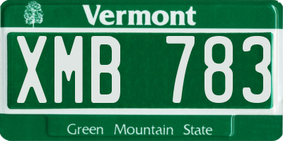 VT license plate XMB783