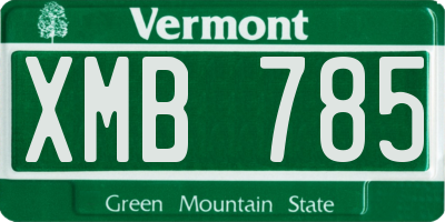 VT license plate XMB785
