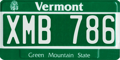 VT license plate XMB786