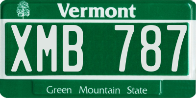 VT license plate XMB787