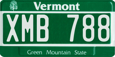 VT license plate XMB788