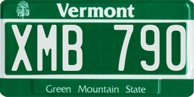 VT license plate XMB790