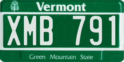 VT license plate XMB791