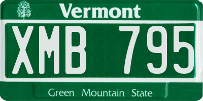 VT license plate XMB795