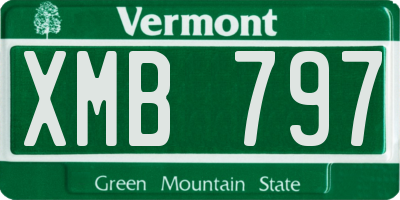 VT license plate XMB797