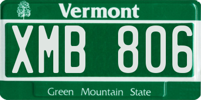 VT license plate XMB806