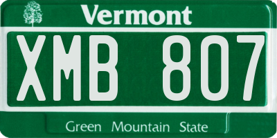 VT license plate XMB807
