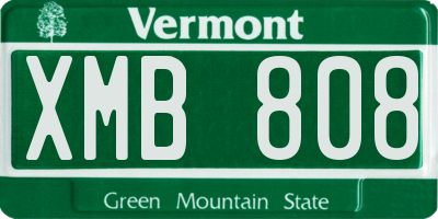 VT license plate XMB808