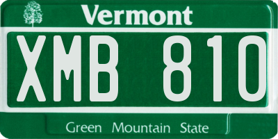 VT license plate XMB810