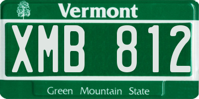 VT license plate XMB812