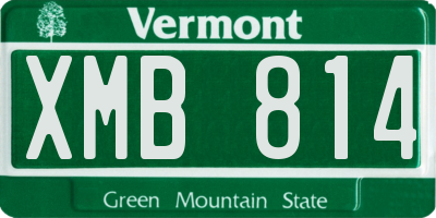 VT license plate XMB814