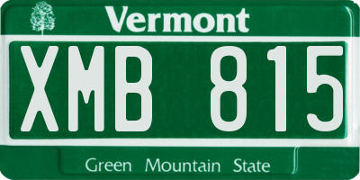 VT license plate XMB815