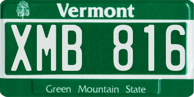 VT license plate XMB816