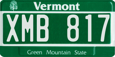 VT license plate XMB817