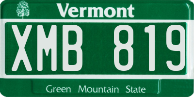 VT license plate XMB819