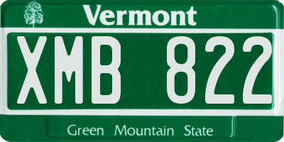 VT license plate XMB822