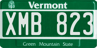 VT license plate XMB823