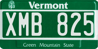 VT license plate XMB825