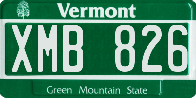 VT license plate XMB826