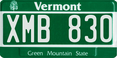 VT license plate XMB830
