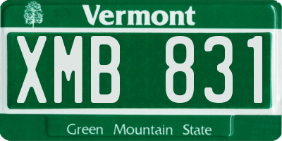 VT license plate XMB831