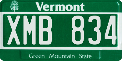 VT license plate XMB834