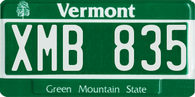 VT license plate XMB835