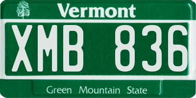 VT license plate XMB836