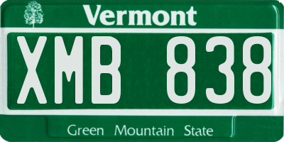 VT license plate XMB838