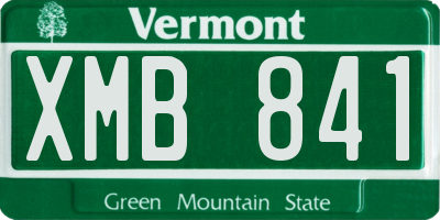VT license plate XMB841