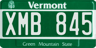 VT license plate XMB845