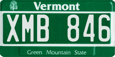 VT license plate XMB846