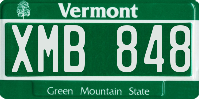 VT license plate XMB848