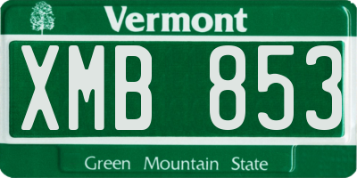 VT license plate XMB853