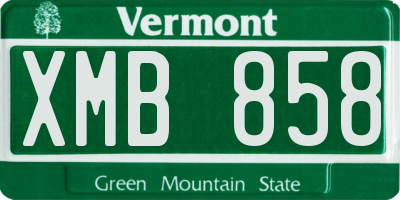 VT license plate XMB858