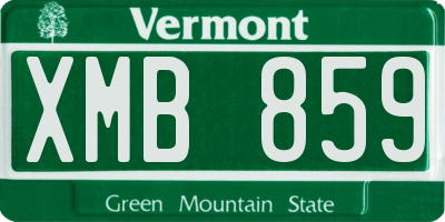 VT license plate XMB859