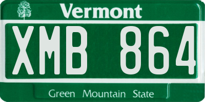 VT license plate XMB864