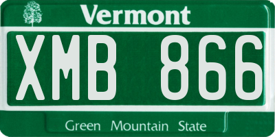 VT license plate XMB866