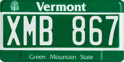 VT license plate XMB867