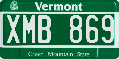 VT license plate XMB869