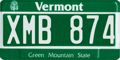 VT license plate XMB874