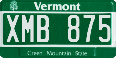 VT license plate XMB875