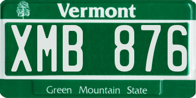 VT license plate XMB876